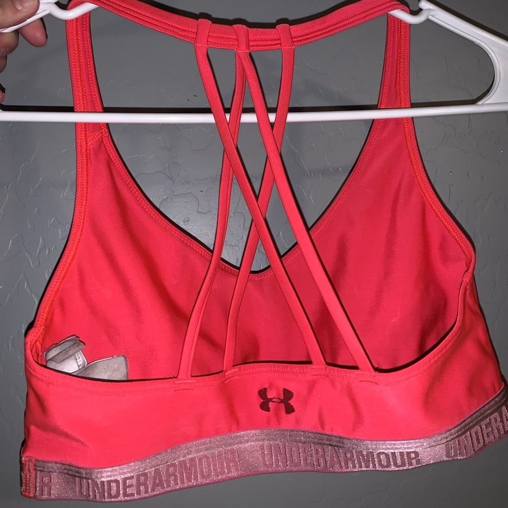 Under armor bright pink sports bra